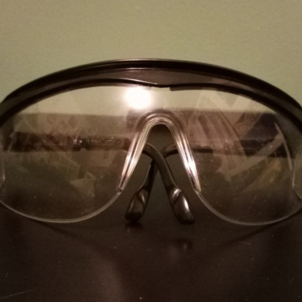Vintage ANSI Z87.1 Clear with Black Frame Safety Glasses